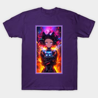 Anime Cute Cat Girl | Quality Anime Girl Artwork | Sci-Fi Manga Girl Anime Art T-Shirt